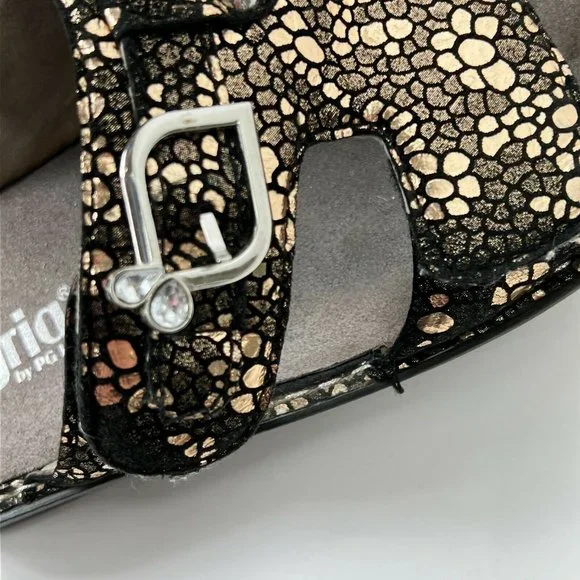 Alegria PEG 780 Black Silver Mosaic Black Silver Slip On Slide Comfort Sandal 39 - Picture 10 of 10